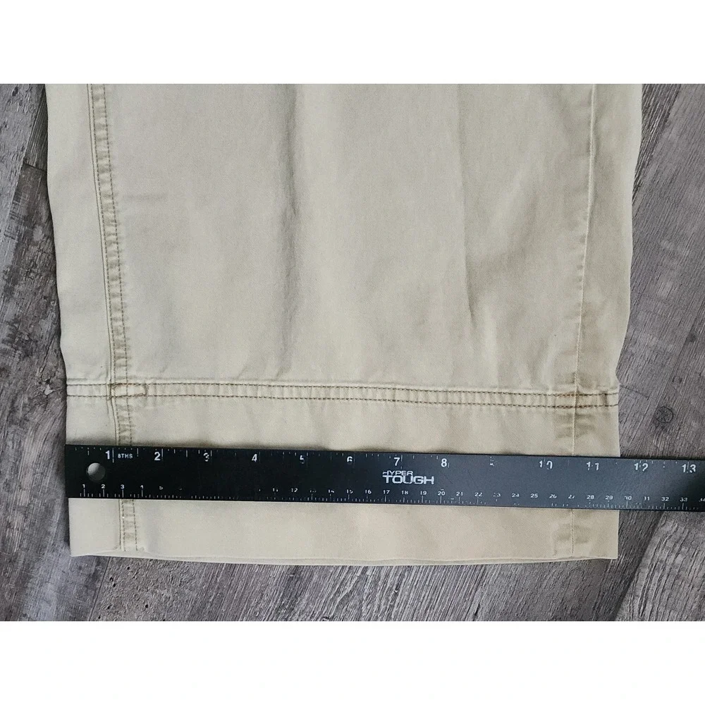 Everlane Wide Leg Crop Pants Women 4 Khaki Tan Button Fly Cotton Twill Mid Rise - Picture 6 of 13